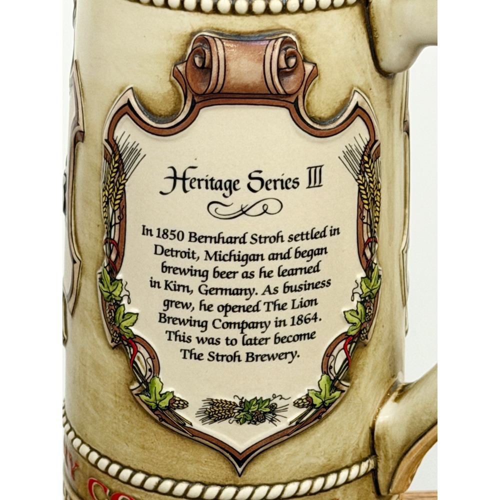 Vintage Stroh Brewery Beer Steins Set of 2 Heritage Series III #80370 #46893 - Picture 7 of 13